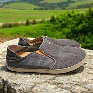 Olukai Nohea Mesh Sneaker Slip On Drop Heel Travel Water Gray Men's US 13 EUR 48